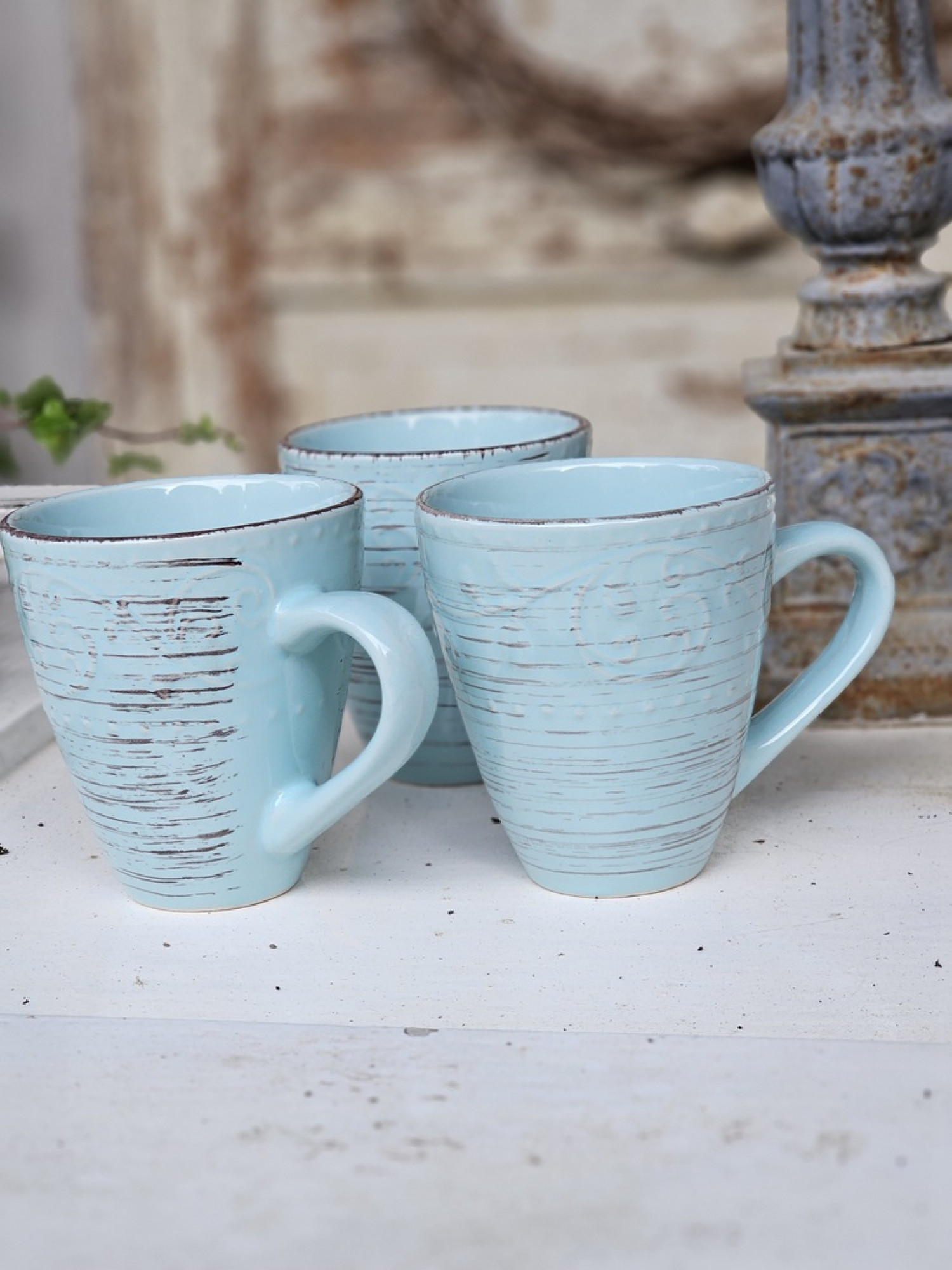 Becher Landhaus dusty-green gebürstet