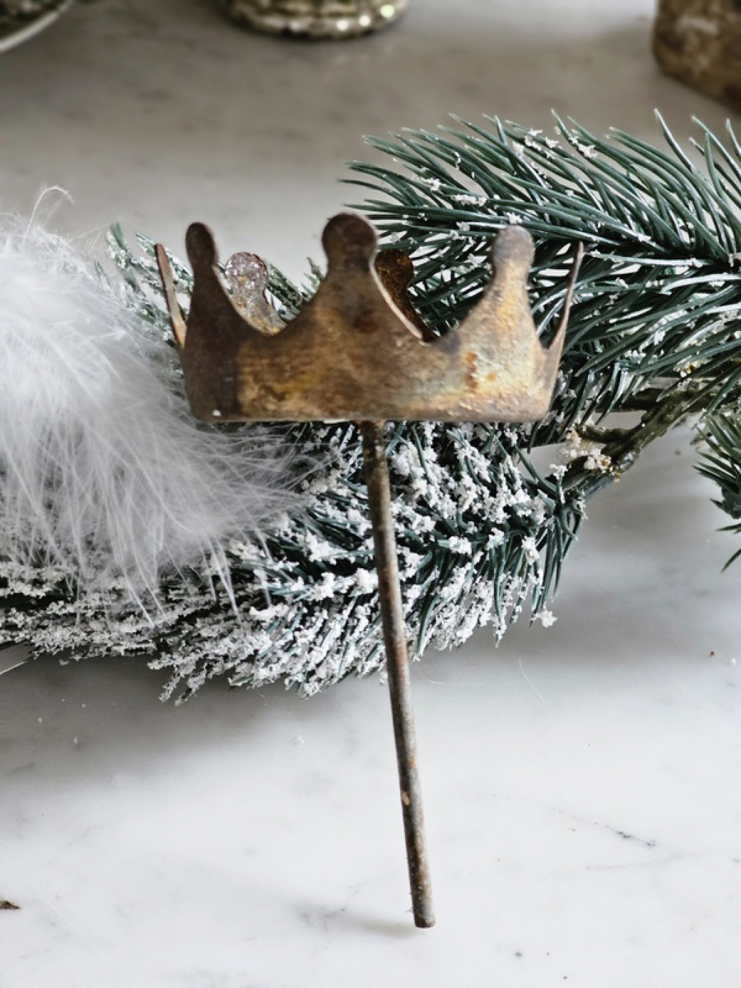 Kerzenstecker Kerzenhalter Metall Krone