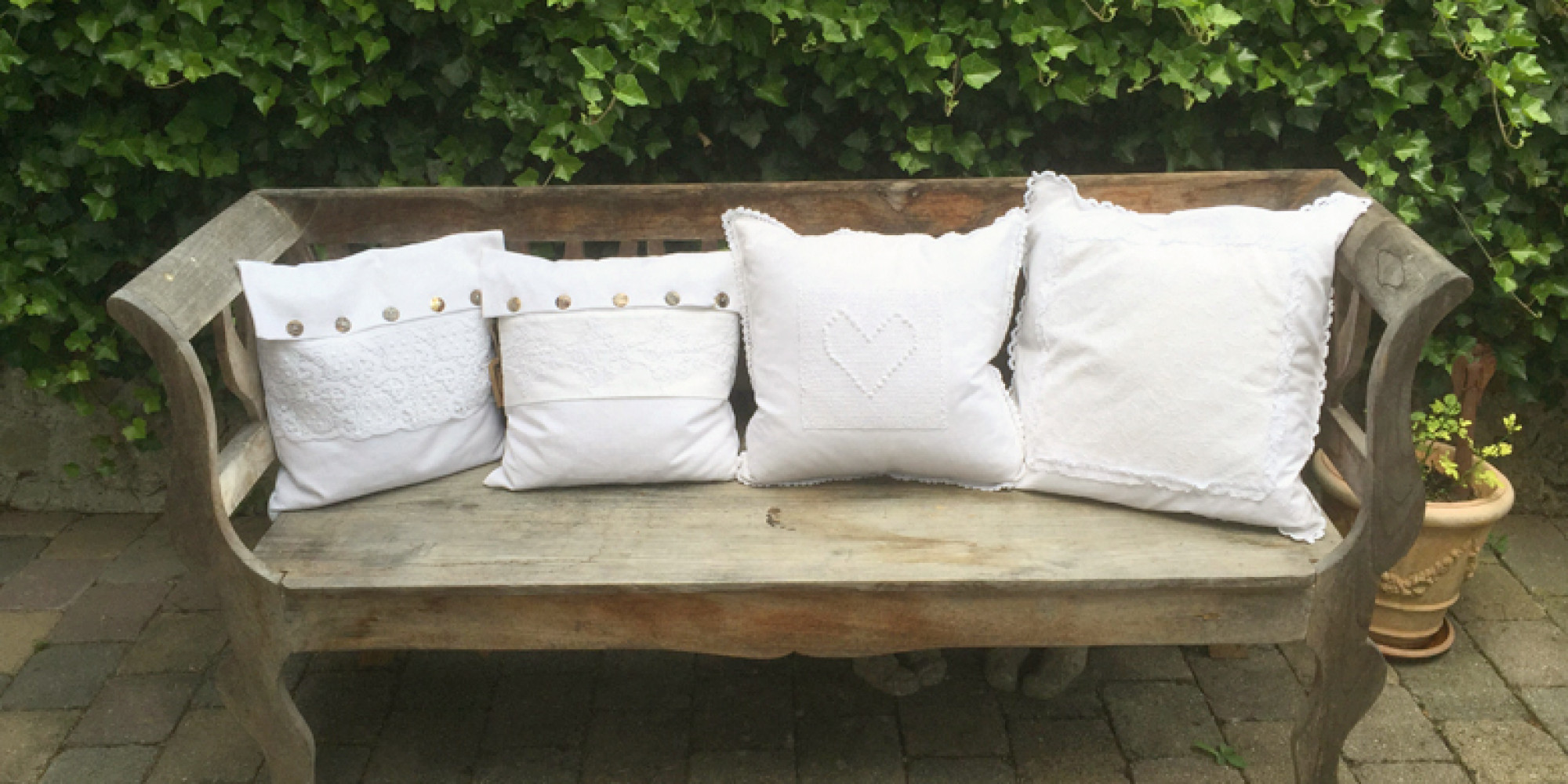 Kissenbezug weiss Country Landhaus