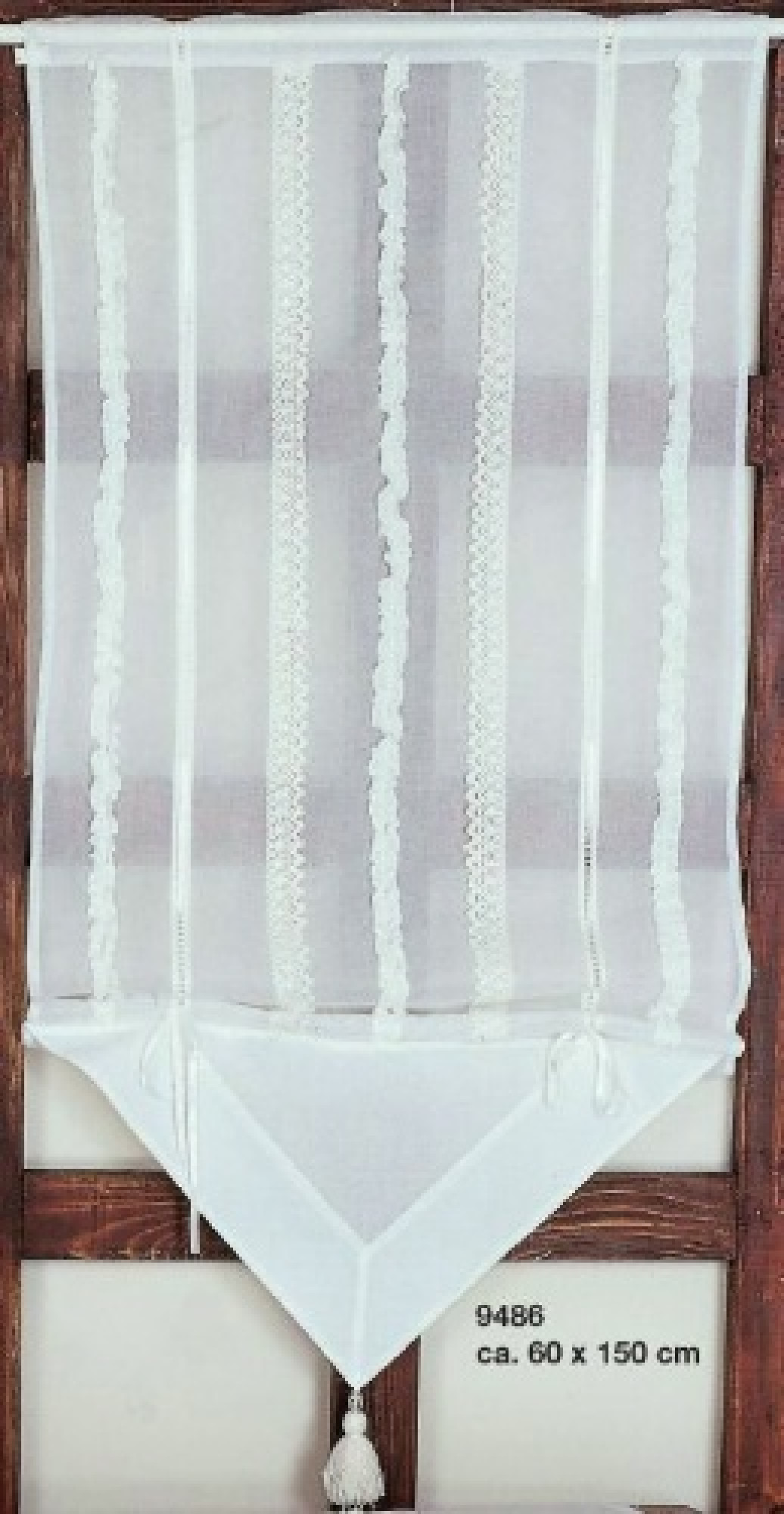 Raffvorhang "ROMANTIK WHITE" 60x150 cm