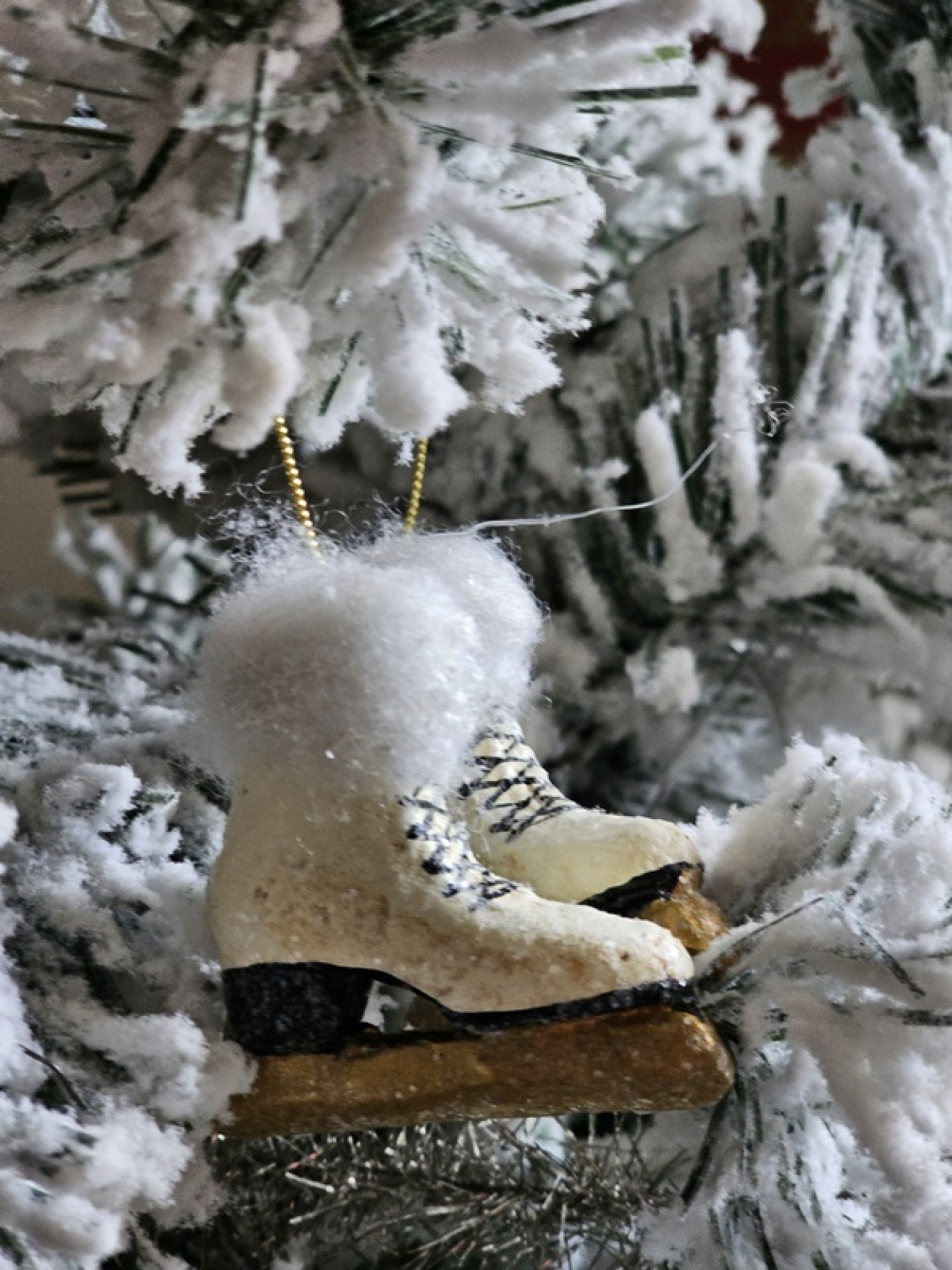 Schlittschuhe Handarbeit Schneeglitzer
