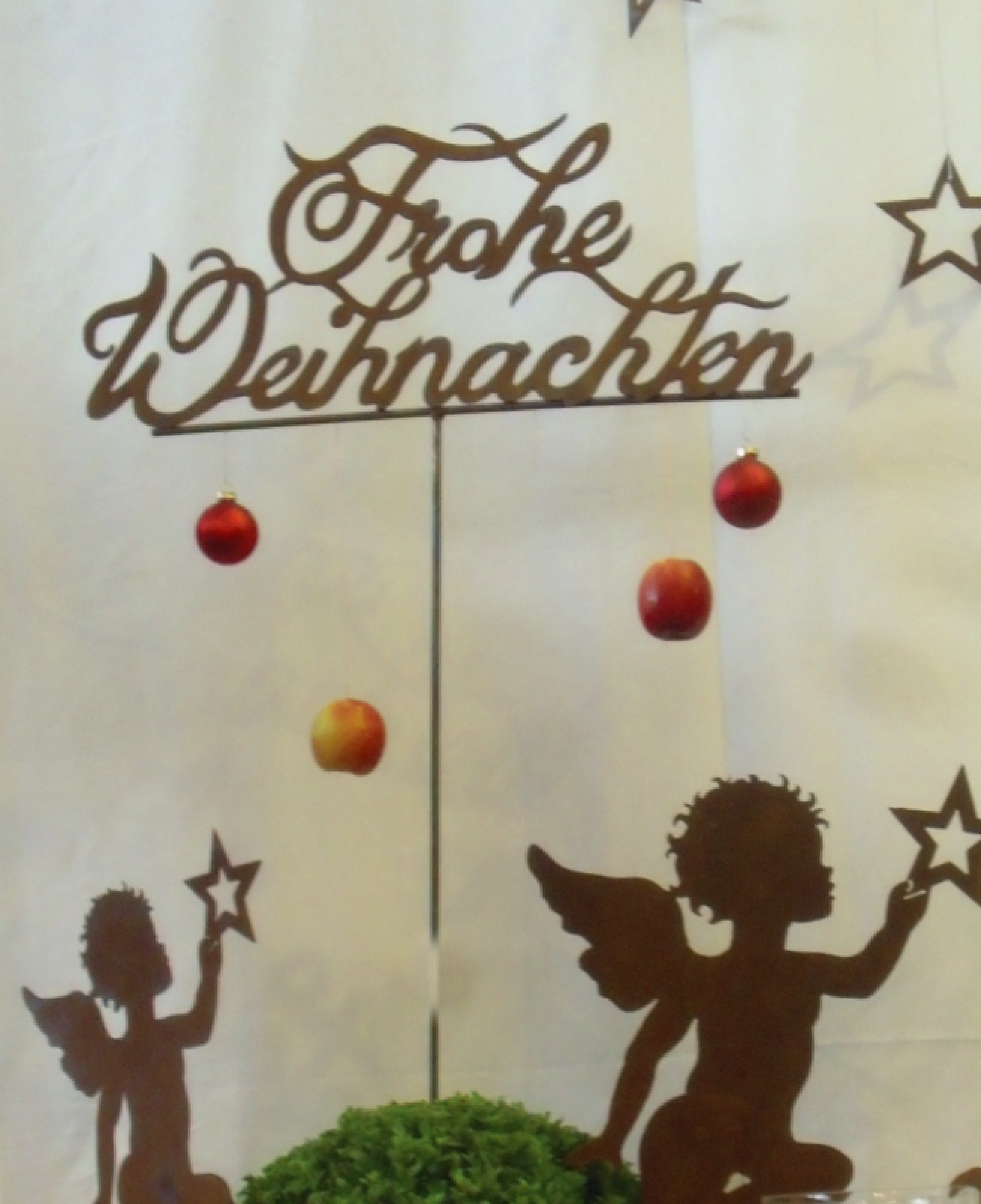 Frohe Weihnachten Schriftzug Beetstab Rost Deko