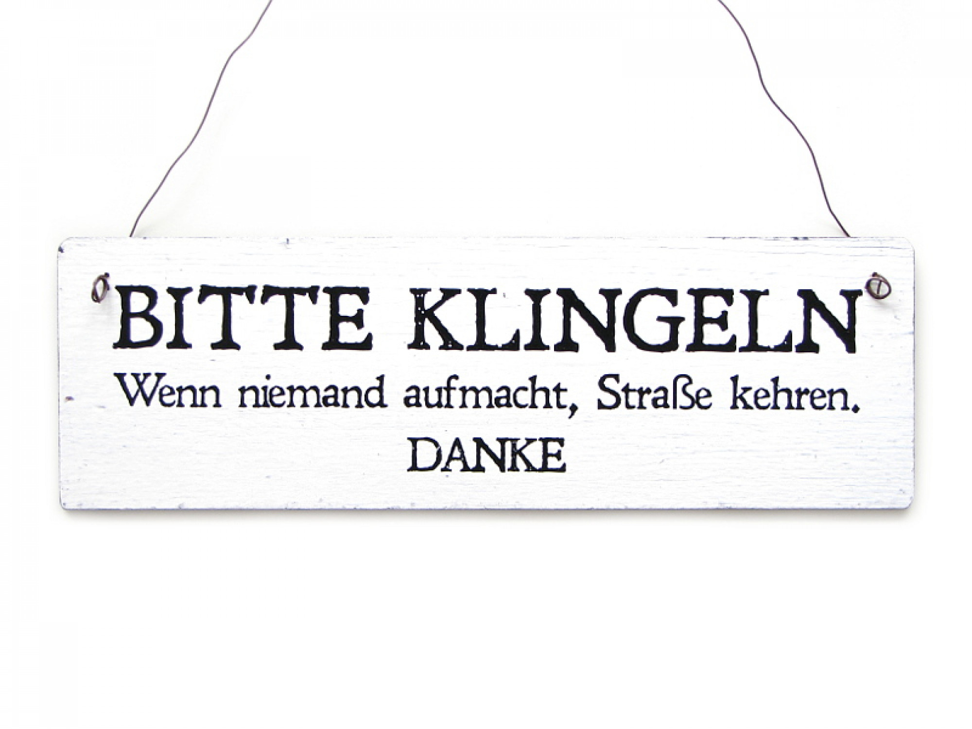 Shabby Vintage Schild Türschild Dekoschild BITTE KLINGELN - STRASSE KEHREN Holzschild Landhaus