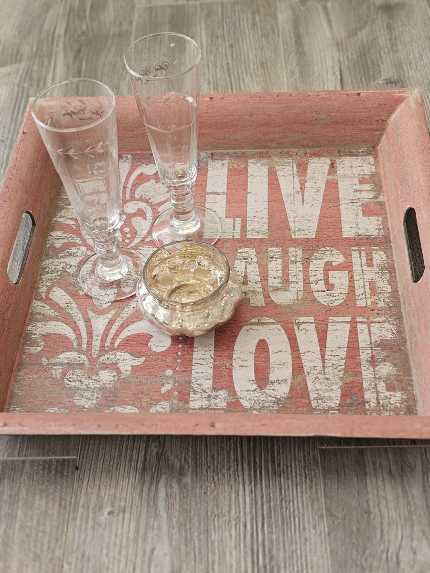 Vintage Tablett live love laugh