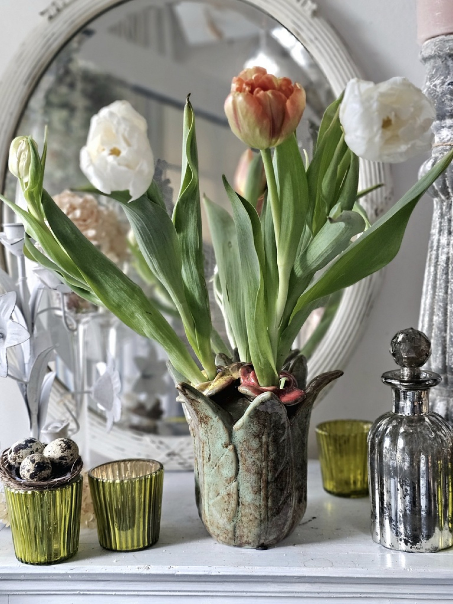 Tulpen Vase Keramik Lasur
