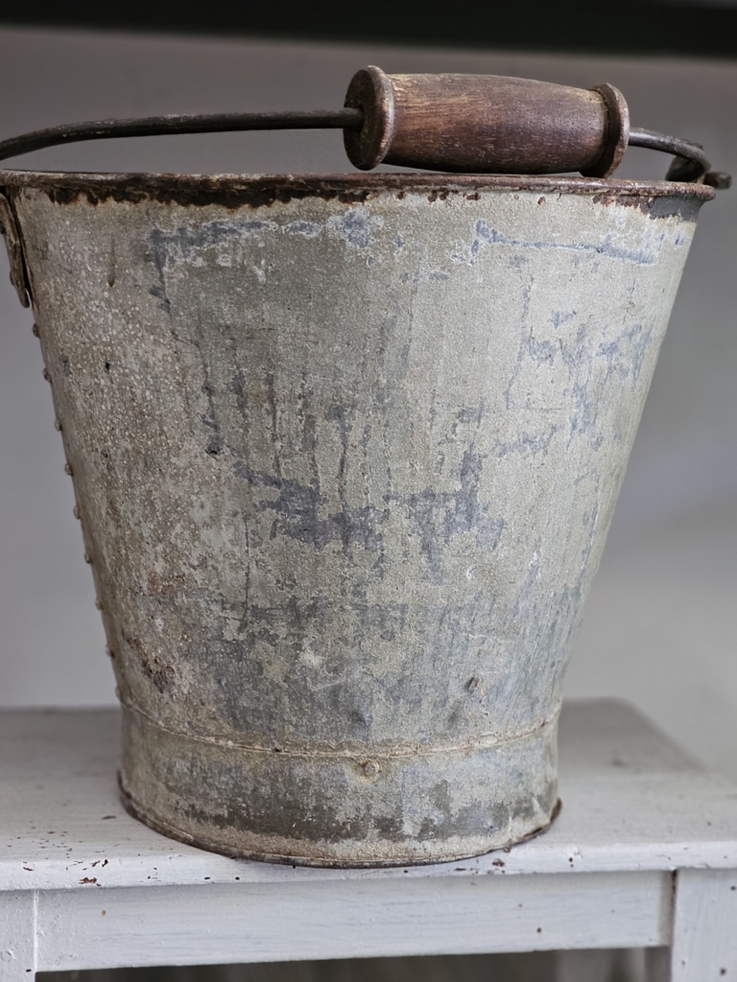Vintage Zinkeimer Übertopf Gartendeko
