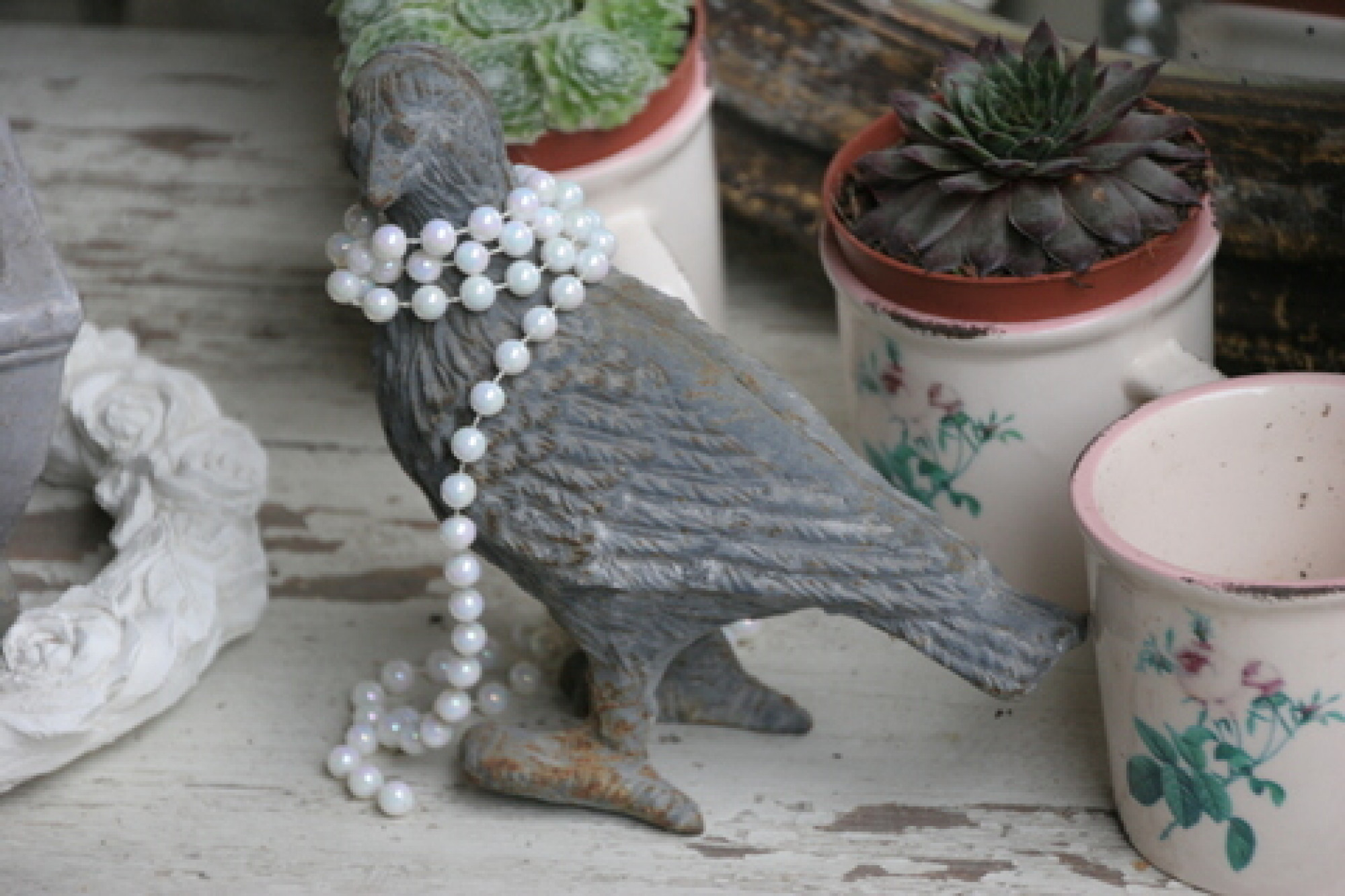 Vogel Eisen Guss Garten Deko