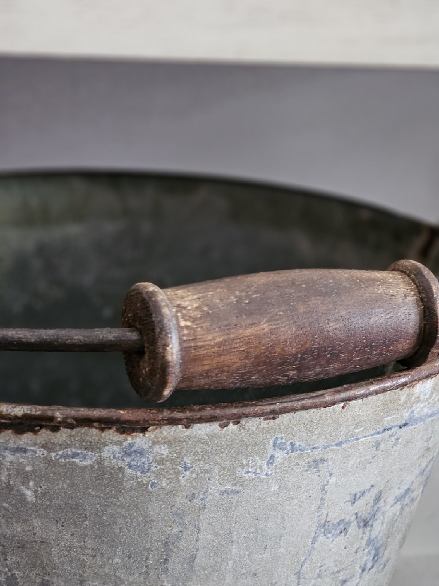 Vintage Zinkeimer Übertopf Gartendeko