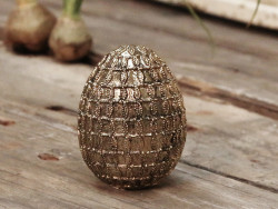 Vintage Deko Ei antique gold