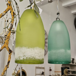 Glas Hängellampe mit farbigen Glasschirm