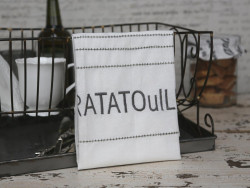 Geschirrtuch mit Stickerei & Hohlsaum - RATATOUILLE