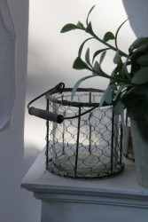 Vase Windlicht Fil de Fer Korb