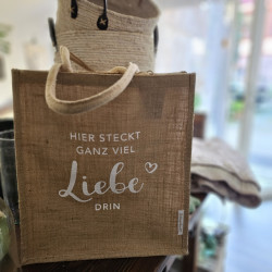 Jute Shopper Markt Tasche Liebe