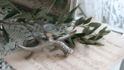 Kerzenständer Hirschgeweih silber