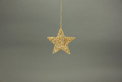 Sisalstern Glimmer gold Weihnachtsdeko 15 cm
