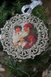 Nikolaus Santa Claus Kind Anhänger Glitter No.2