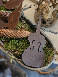Geige Rostdeko Musik Instrument Garten