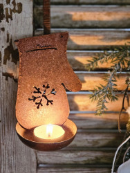 Winterdeko Rostdeko Handschuh Eiskristall