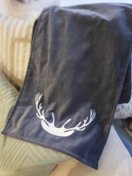 Tischläufer Samt Geweih grau