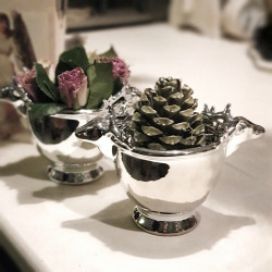 Übertopf Hirschgeweih  silber