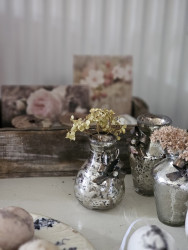Vase Bauernsilber mit Schliff Schleife Steinchen