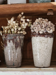 Vase Topf Keramik Krakelee braun Mod.2