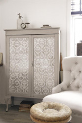 Vintage Tapete mit floralem Muster french beige brown gemustert